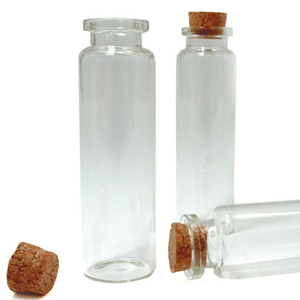 20 Mini-Glasflaschen 7,5 cm mit Korken (18 ml)