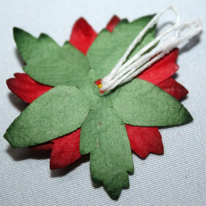 Papierblumen Weihnachtsstern rot - PoinSettia (10 St.) - Maulbeerpapier