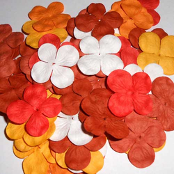 Papierblumen Hortensie orange - Maulbeerpapier