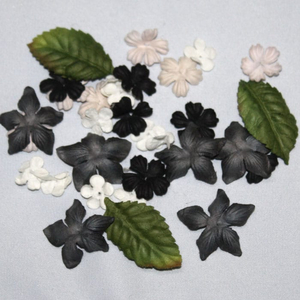Paper Flowers (schwarz/weiß) 24 tlg.