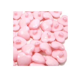 Kinderknopf Herz (rosa) 5x - 15 mm