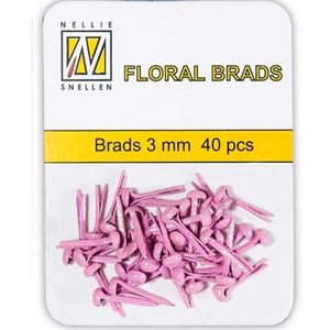 Glitter-Brads rosa 3mm - 40 St.