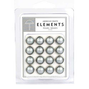 Element Pearls Brads silber - 10 mm - 16 St.