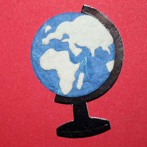 Verzierung Globus aus Maulbeerpapier