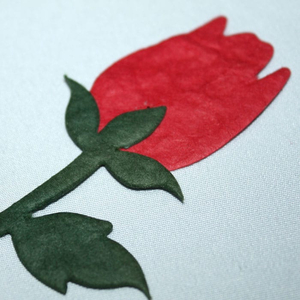 Stanzteil Rose 2 Stück aus Maulbeerpapier