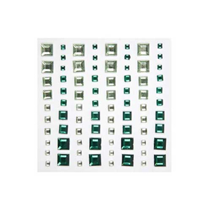 Strasssteine viereckig grün - selbstklebend 80 Stück*