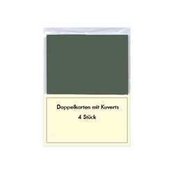 Blanko Grußkarten-Set dunkelgrün 4 Stück mit Umschlag