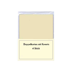Blanko Grußkarten-Set creme 4 Stück mit Umschlag