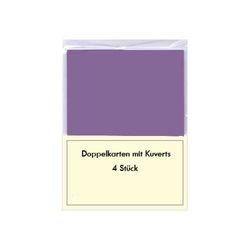 Blanko Grußkarten-Set Violett 4 Stück mit Umschlag