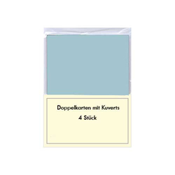 Blanko Grußkarten-Set hellblau 4 Stück mit Umschlag