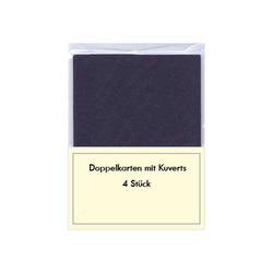Blanko Grußkarten-Set dunkelblau 4 Stück mit Umschlag
