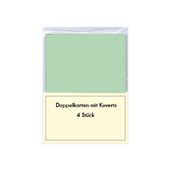 Blanko Grußkarten-Set hellgrün / mint 4 Stück mit Umschlag