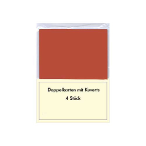 Blanko Grußkarten-Set rot 4 Stück mit Umschlag