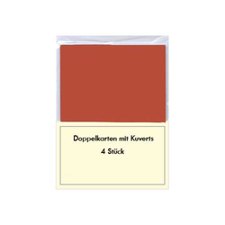 Blanko Grußkarten-Set rot 4 Stück mit Umschlag