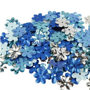 Blumen-Pailletten-Mix blau 10 g*