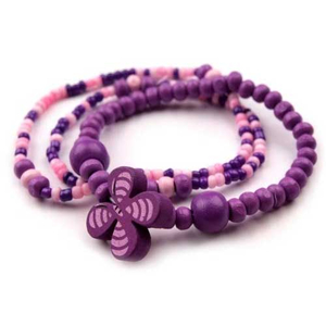 Armband -Set für Mädchen aus lila Perlen - 3 tlg.