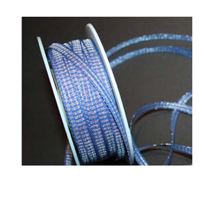 Motivband Karo blau-silber 6 mm