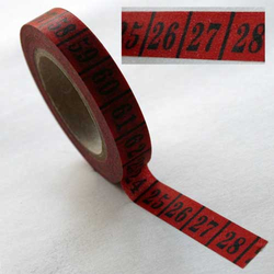 Washi-Tape Zahlen rot/schwarz