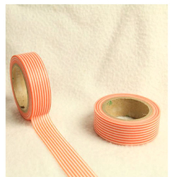 Washi-Tape Streifen orange/weiß