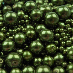 Glas-Wachsperlen-Mix dunkelgrün - 100 g