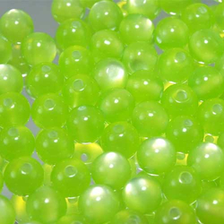 Cateye Perlen grün (Katzenauge) 8mm - 10 St.*