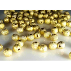 Perle gold Glitter - 8 mm - 10 Stück