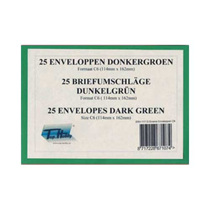 Kuvert C6 grün 11,4 x 16,2 cm - 25 Stück