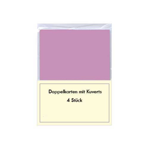 Blanko Grußkarten-Set lila 4 Stück mit Umschlag