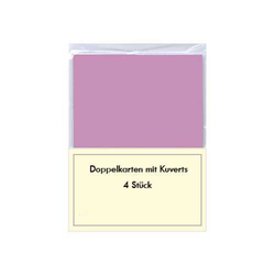 Blanko Grußkarten-Set lila 4 Stück mit Umschlag