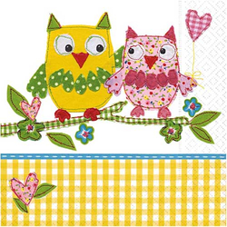 Motivservietten Cute Owls / Eulen - 5 Stück