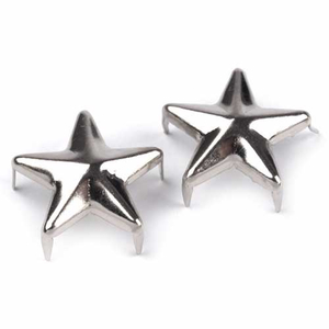 Ziernieten Sterne silber 12 mm - 10 Stück