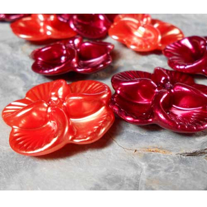 Blumen-Perlen rot / orange 12 tlg.