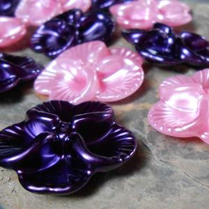 Blumen-Perlen rosa / lila 12 tlg.