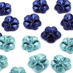 Blumen-Perlen blau & türkis 12 tlg.