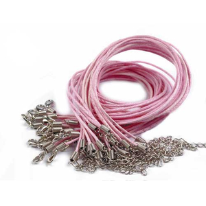 Baumwollkette gewachst rosa 45cm