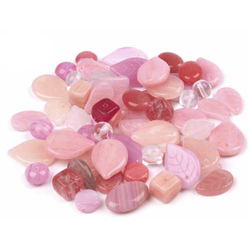 Glasperlen-Mix rosa - 200 Gramm