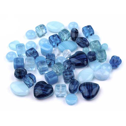 Glasperlen-Mix blau - 200 Gramm