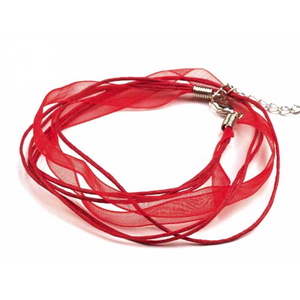 Halskette Organza rot 45 cm