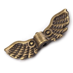 Metallperle Flügel altmessing - 22 mm