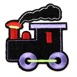 Aufbügler Lokomotive schwarz 7 cm