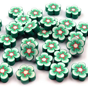 Fimo-Perle Blume grün 15 mm