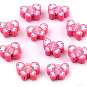 Fimo-Perle Schmetterling rosa 12 mm