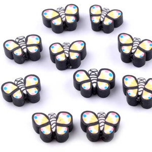 Fimo-Perle Schmetterling schwarz 12 mm
