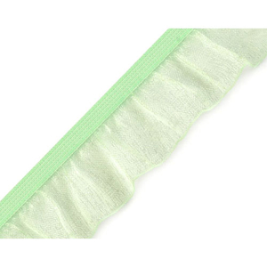 Rüschengummi Organza hellgrün elastisch 25 mm