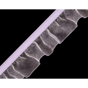 Rüschengummi Organza lila Pastell elastisch 25 mm