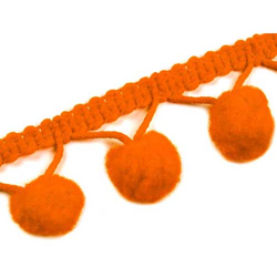 Pompon-Borte 2 cm orange  - 3 m