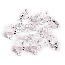 Kunststoffperlen Blume / Glockenblume transparent - 45 Stück