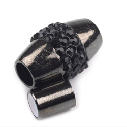 Magnetverschluss schwarz mit Strass 18 mm