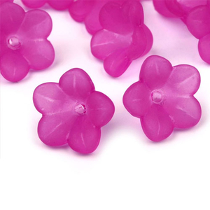 Kunststoffperlen Blüte / Blütenkelch 8 x 12 mm - lila - 35 Stück