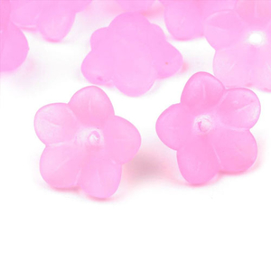 Kunststoffperlen Blüte / Blütenkelch 8 x 12 mm - rosa - 35 Stück